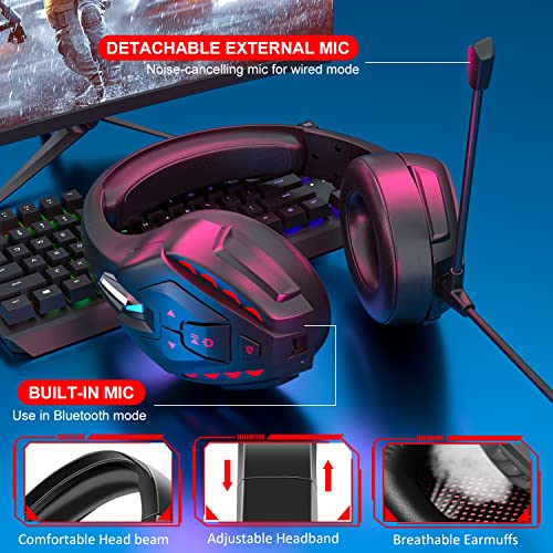 image for PHOINIKAS PS5 Gaming Headset for PS4, PC, Switch, Q10 Xbox One Headset