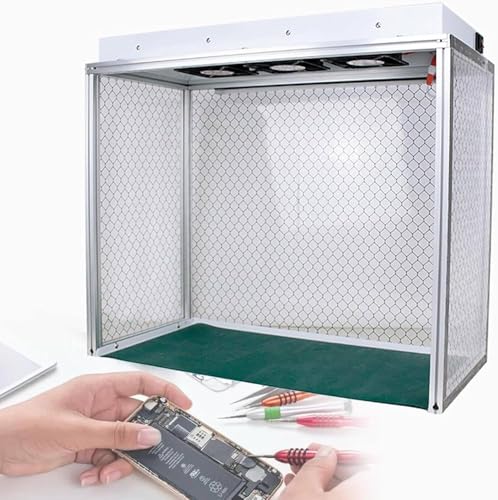 Campana de flujo laminar vertical, banco de limpieza de flujo de aire con filtro HEPA para talleres y laboratorios, área de trabajo de 26 x 12 x 20 pulgadas, ideal para reparación de teléfonos y más