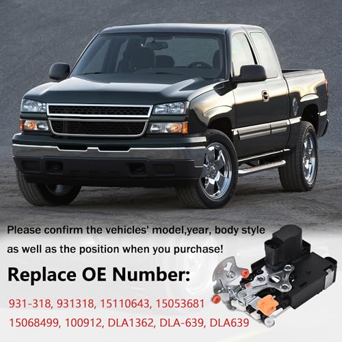 Image of EKLN Door Lock Latch Driver Side Door Latch Assembly Compatible with Cadillac Chevy Silverado Tahoe GMC Sierra Yukon Replace 931-318 931318 15110643 15053681 15068499