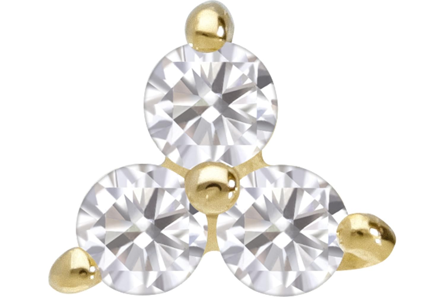 PIERCINGLINE 18 Karat oder 14 Karat Nasenpiercing Spirale KRISTALLBLUME Piercing Nase Stecker Farbauswahl