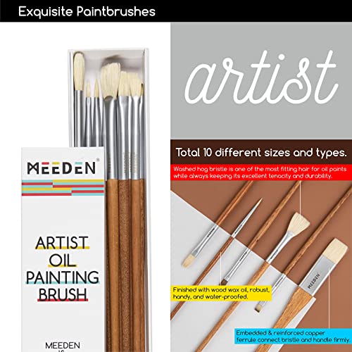 Image of MEEDEN Oil Painting Set, 13x50ml /1.69oz Oil Paints Set, Non-Toxic Oil Based Paints for Canvas Painting, Oil Paintbrushes, Canvas Pad & Oil Painting Art Supplies for Adults, Professional Artists