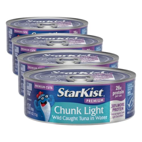 Image of StarKist Premium Chunk Light Tuna in Water, 4.5oz Canned Tuna, 4-Pack