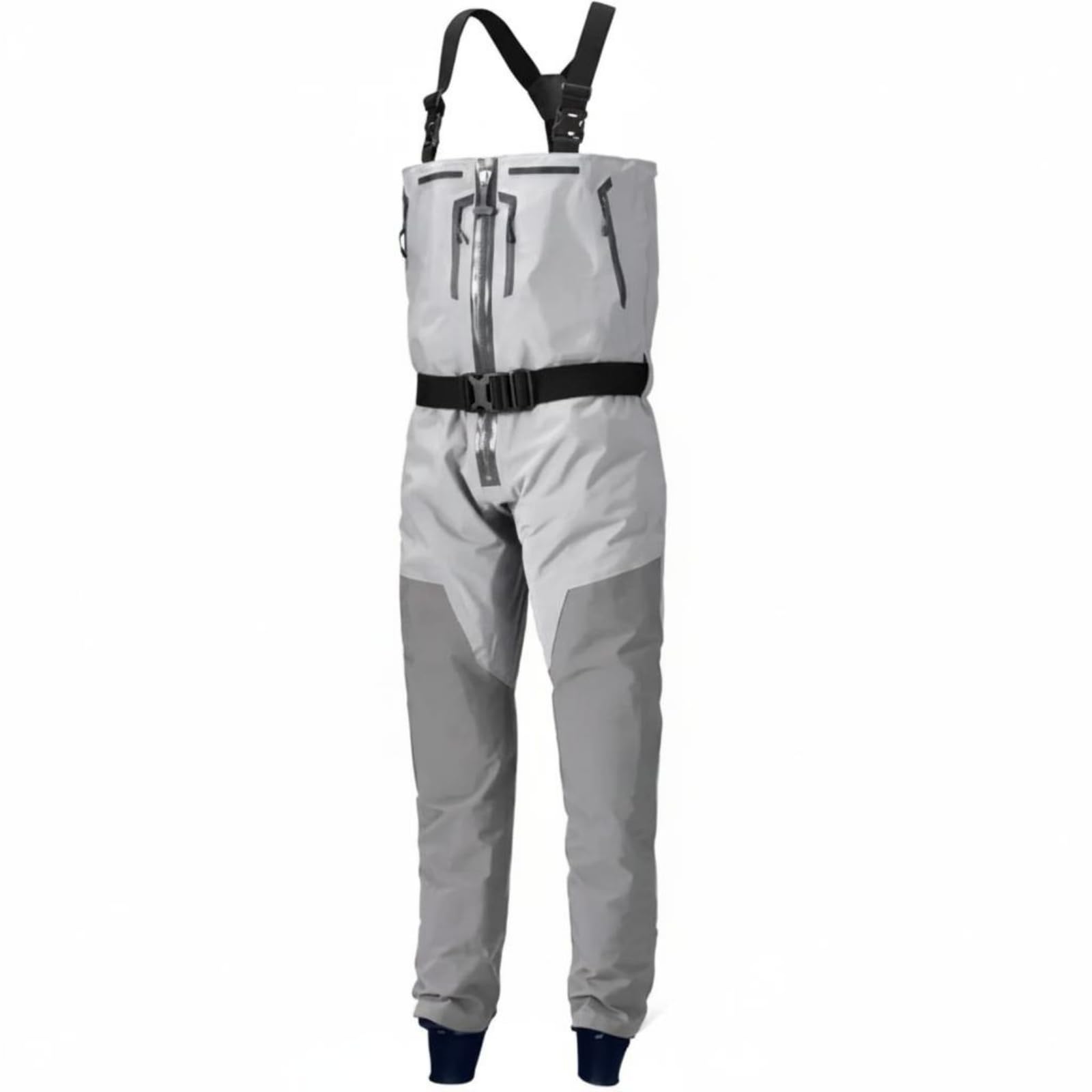 Wader senza Stivali Cerniera Frontale Wader con Cerniera Convertibile Salopette da Pesca Impermeabili per Pescatori, Cacciatori