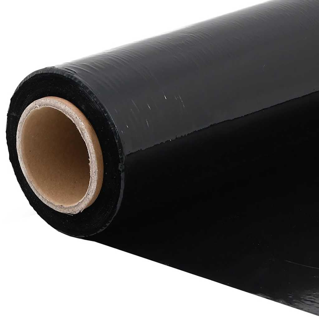 vidaXL Stretchfolie 6 Stk. Schwarz 30 μm 50 cm x 300 m, Verpackungsfolie, Palettenfolie, Möbelfolie, Wickelfolie, Packfolie, Möbel-Wickelfolie