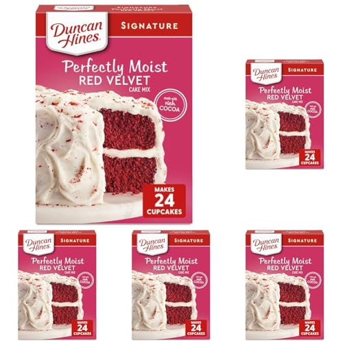 Duncan Hines Signature Cake Mix, Red Velvet, 15.25 oz (Pack of 5)