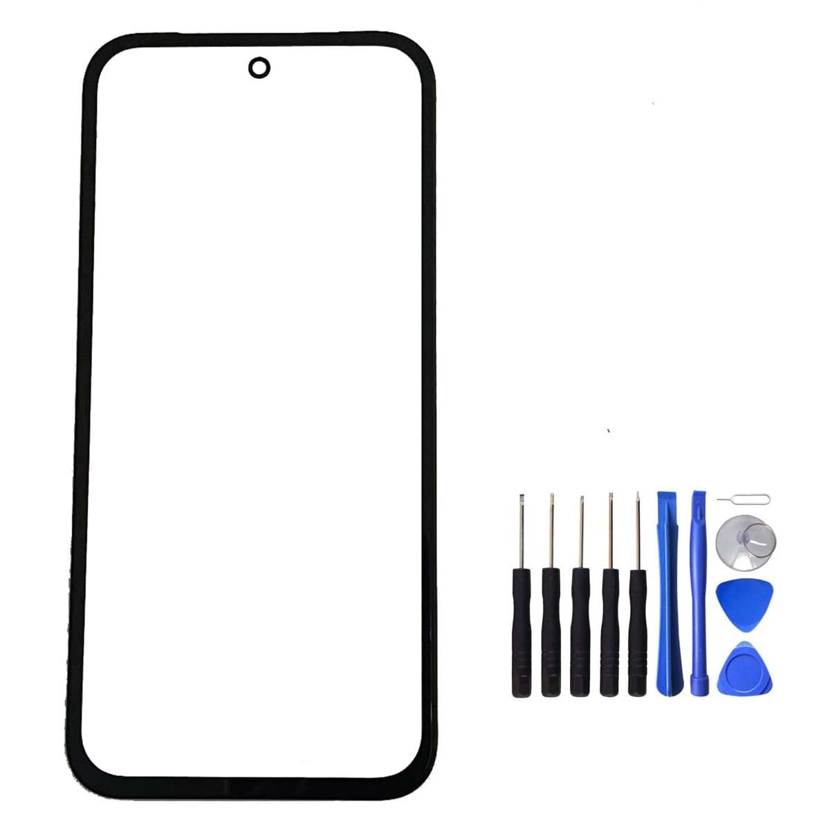 UPONEW for Google Pixel 8a Black Front Screen Outer Glass Panel Lens Replacement with Opening Tool (Not LCD &Not Digitizer)