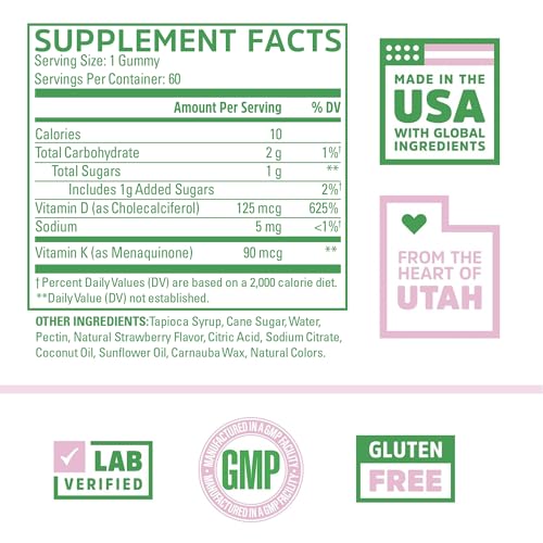 Image of Zhou D3+K2 Supplement - 60 Veggie Gummies (Pack of 1)