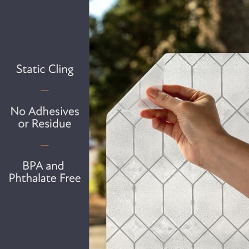 Artscape Old English 36 x 72 Inch Window Film, Made in USA – Provides Privacy, Non-Adhesive, Textured Leaded Glass Pattern, UV Protection, Easy to Apply and Removable - Thumbnail 3