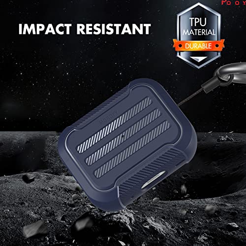 Image of Rugged Hard Shell Case Compatible with Airpods Pro 2 Case Cover, TPU+Aluminum Protective Cover Shockproof for Pro 2nd Gen Case (2022) (Blue)