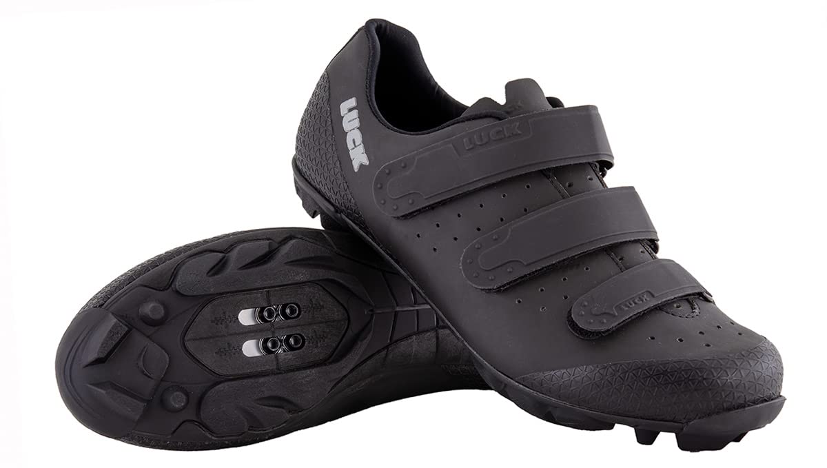 LUCK Zapatillas de Ciclismo Matrix Revolution MTB, con una estupenda Suela de Carbono Muy Ligera y rígida y Triple Velcro para un Ajuste