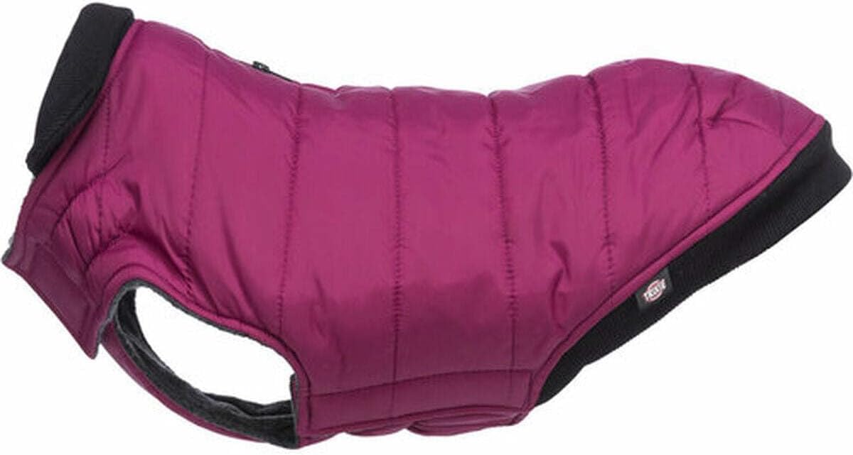TRIXIE Arlay Coat, XXS: 21 cm, Cherry - Polyester, Water-Repellent, Can be combined with harness, with removable elastic bib