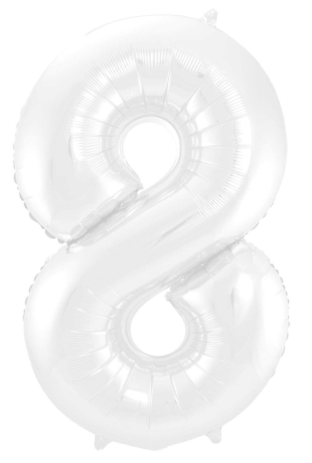 Folat - Foil Balloon Number 8 White Metallic Matt - 86 cm