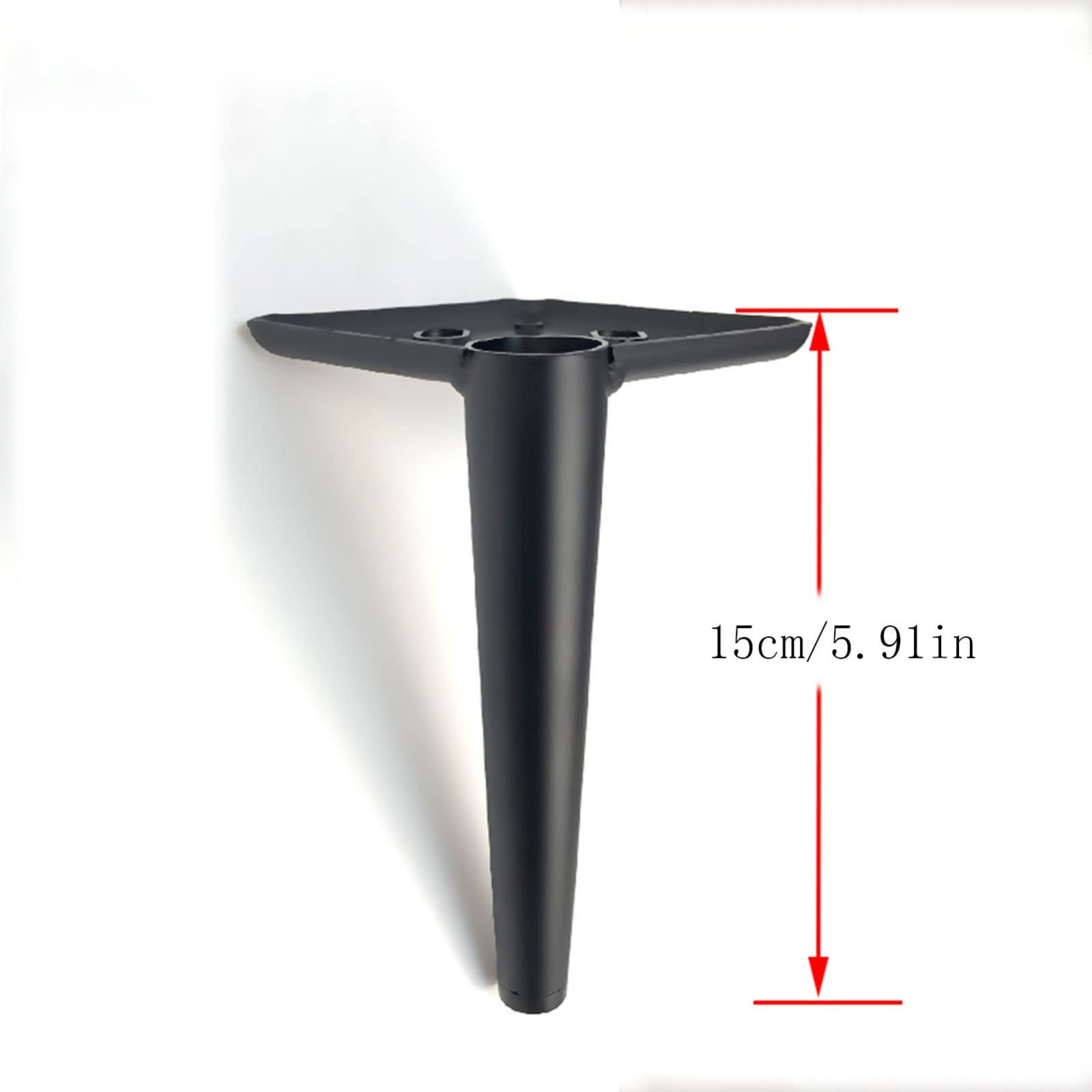 4 Pezzi di Piedini per mobili Moderni, Gambe di Ricambio Fai da Te per tavoli in Metallo, per mobili TV, Letto, Divano, Sedia (Colore: Nero, Dimensioni: 15 cm/5,91 Pollici)