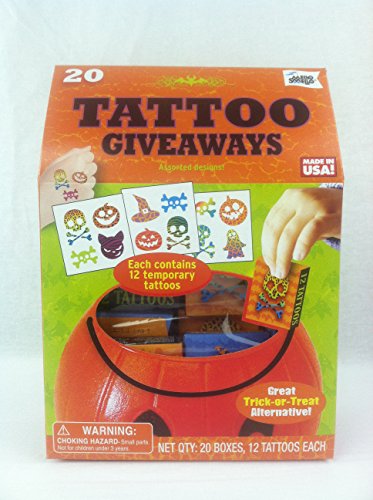 Halloween Giveaways! 20 Temporary Tattoo Boxes, Individually Wrapped