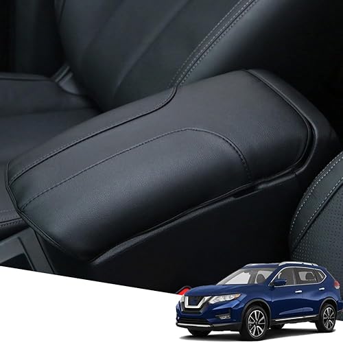 Miniatura 44 de Funda de cuero para consola central, funda protectora para reposabrazos, accesorios (negro con costuras blancas) para Mazda CX-5/CX5 2017 2018 2019