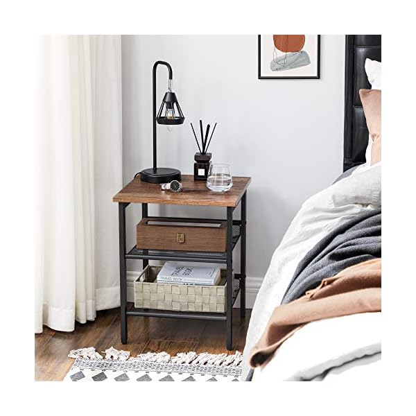 VASAGLE Side Table Set, Nightstand, Industrial Set of 2 Bedside Tables - Image 4