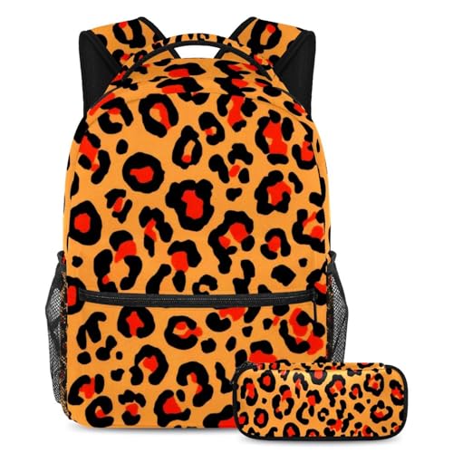 Sac à dos bohème jaune avec trousse pour ados et étudiants