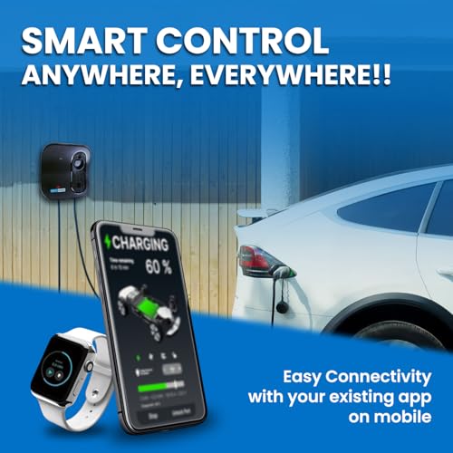 Image of Uno Minda Battery Charger for EV Car,7.4KW, 32A Adjustable Current, 230 Vac I /O Voltage, 3 Charging Modes, OCPP 1.6, Wi-Fi /Bluetooth 5.0, 5-7hrs Fast Charging, IP65 & IK10 Protection, Wall /Pole Mount