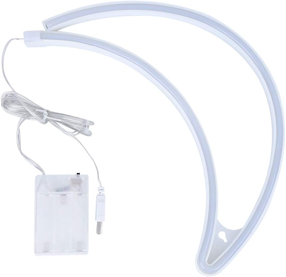 Neon Light LED Light, Moon Shape LED Neon Light Decoration Warm Light USB and Battery Powered for Home Bedroom Party
