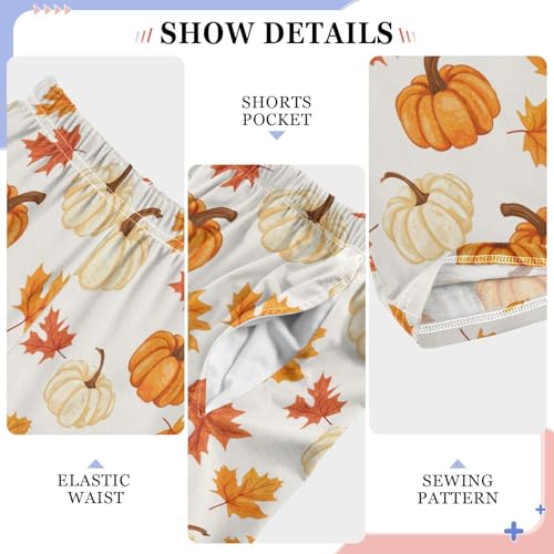 Farm Maple Leaves Pumpkins Boys Pants for Kids Jogger Pants with Pockets S4