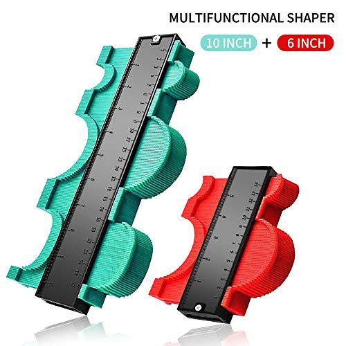 Jauge De Contour,TTMOW 6 Pouces/140MM Et 10 Pouces/250MM Copieur De Contour Profil Duplicateur De Mesure,Copieur De Forme Pour Coins,Gabarits De Menuiserie,Carreaux,Plastique