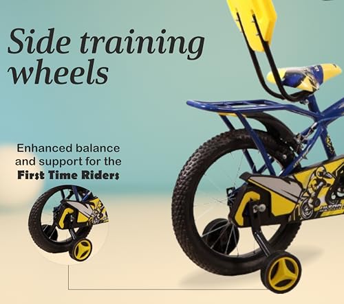 Image of JUNIOR KID Besto Series 16 inch Kids Rigid Cycle for Boys & Girls 4 to 7 Years with Back Seat & Training Wheel Red