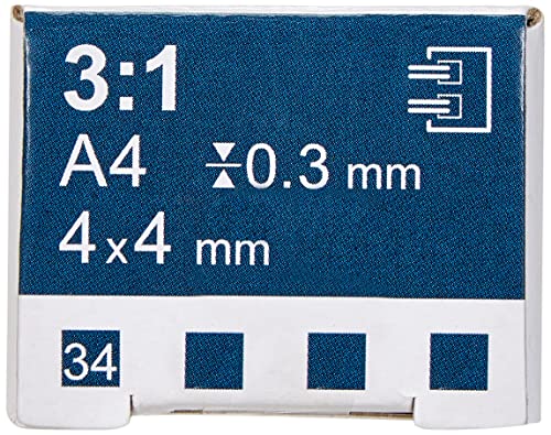 Renz Abheftstreifen in 3:1 Teilung Drahtkammbindung für DIN A4, 4 x 4 mm, Stärke 0.3 mm, transparent klar