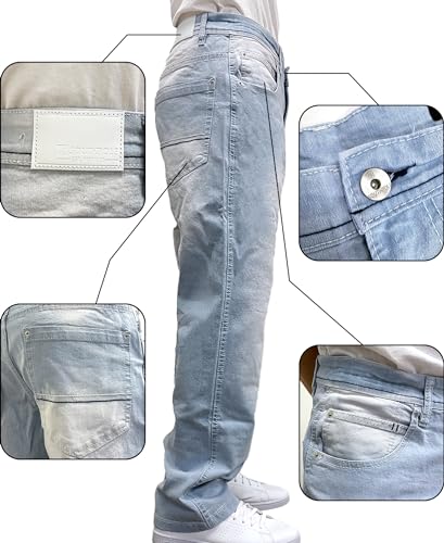 Southpole Men's Mid Rise Stretchable Straight Relaxed Fit Cross Hatch Denim Pants4