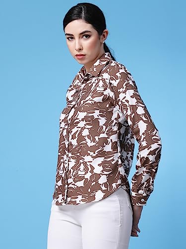 Image of OOMPH! Women's Cotton Regular Fit Floral Button Down Shirt