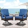 MELLCOM Patio Dining Chairs Set of 2, Outdoor Swivel Rocker Patio Chairs with Cushion, Wicker Patio Chairs for Garden, Backyard, Balcony, Blue 51liJTcDWrL. SS100