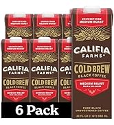 Califia Farms - Pure Black Medium Roast Cold Brew Coffee, 32 Oz (Pack of 6), 100% Arabica, Shelf ...