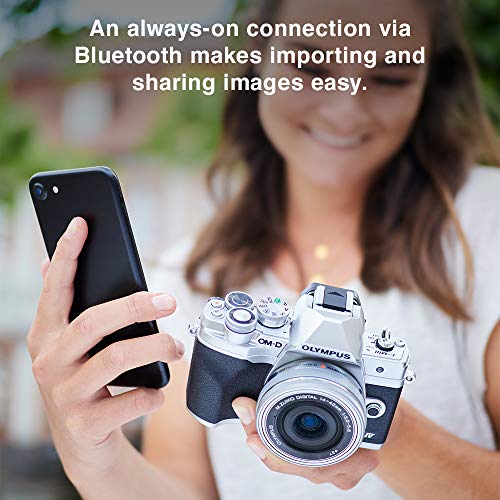 Olympus Om-D E-M10 Mark Iv Silver Body With Silver M.zuiko Digital Ed 14-42Mm F3.5-5.6 Ez Lens Kit #TOP4