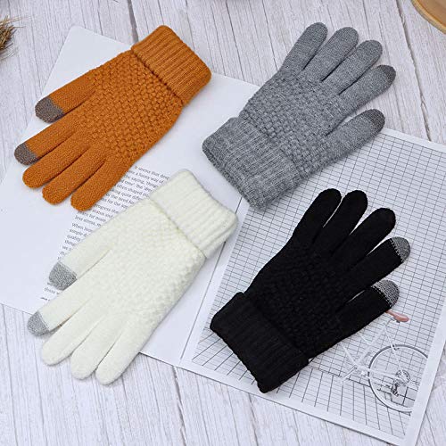 Eseres Winter Touchscreen Gloves Unisex Knitted Warm Gloves For Men Women Touch Screen Stretchy Mitten Haling Hands-Grey #TOP1