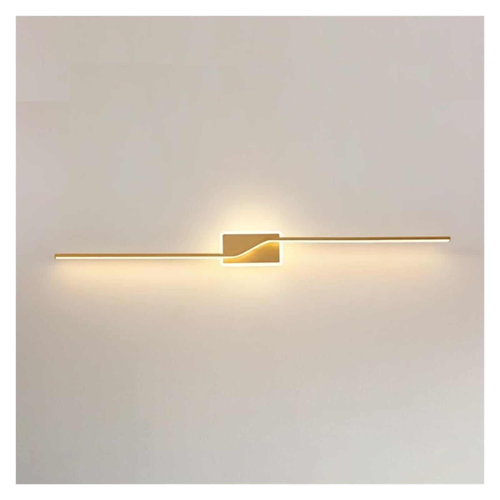 VDOQTLJT Minimalist Linear LED Wall Light Gold Vanity Lamp Long Strip Lighting Sconce Indoor Lantern Lamps sconces(Tricolor Light,100cm)