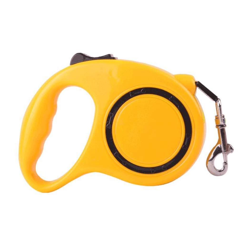 Guinzaglio per Cani da Compagnia, 1 Pezzo, Flessibile, allungabile, Automatico, per addestramento del Cane, Passeggiate, Jogging, Giallo, Confortevole ed Ecologico