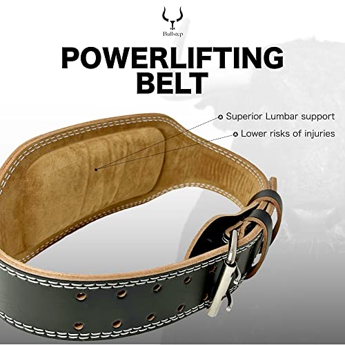 Bullstep Gewichtheffen riem Mannen en Vrouwen, Bodybuilding riem, Dikke Lederen Lendengordel voor Gym lifting, Powerlifting, Training - Afbeelding 3