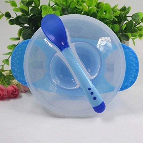 Gilli Shopee Baby Travel Time Feeding Food Storage Container Unbreakable Portable Dispenser Bowl with Spoon Baby Food Serve Bowl Super Combo All in One Pack (Blue)