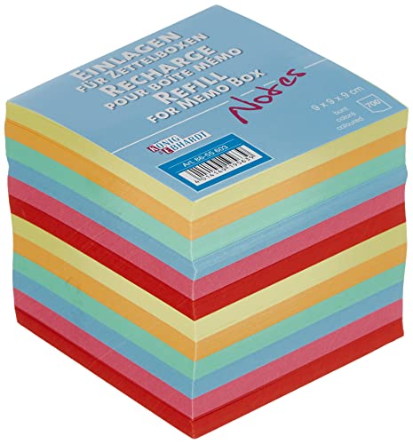 König & Ebhardt 8655603 farbige Ersatzeinlage für Zettelbox (9 x 9 x 9 cm, 700 Blatt farbig) Cover