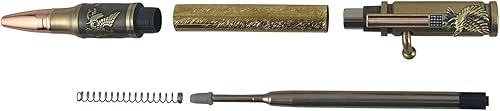 Miniatura 5 de Penn State Industries PKCP8AEAP - Kit de bolígrafo de acción patriótico grabado con perno de águila calva (1, peltre antiguo)