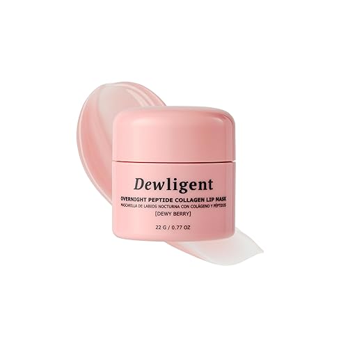 Dewligent Overnight Peptide Collagen Lip Mask - Korean Sleeping Lip Mask, Peptide, Collagen, Moisturizing, Nourishing Treatment for Dry Flaky Lips (22g/0.77oz)
