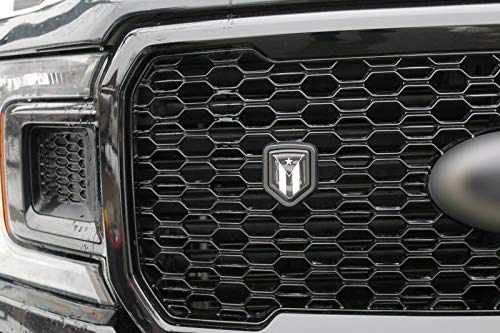 Image of USA Black flag car truck black Shield Grill Badge black grille mount emblem 2.6 inch x 3.1 inch