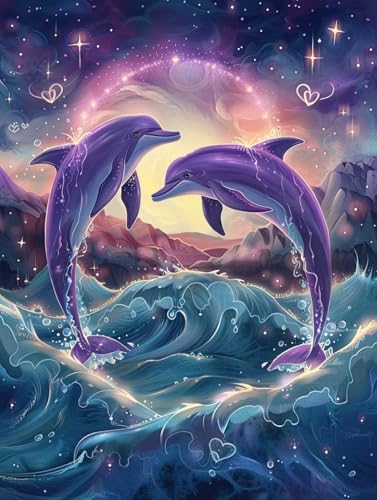 Diamond Painting Plage et Lune 100x130 cm avec Kit Broderie Diamant Complet 5D