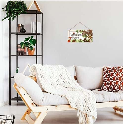 Miniatura 3 de Letreros personalizados de árbol verde, lindo letrero de animales de dibujos animados, decoración de pared para habitación de niños, sala de juegos,