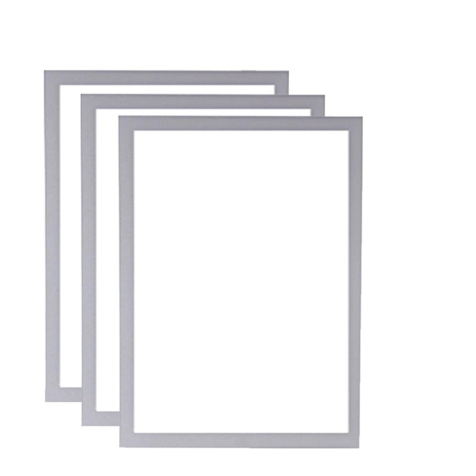 Magnetyczna ramka na zdjęcia do lodówki, Samoprzylepna ramka na zdjęcie z diamentowym malowaniem Srebrna Złota A4 A3 Rozmiary 3-5 szt(Silver 3pcs,A3 29.7X42cm)