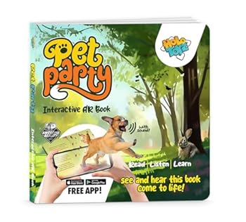 HoloToyz Pet Party Augmented Reality Interactive Book for Kids Fun Learning - 3D for Boys & Girls - Animal Books That Come to Life with 4D Magic - 4-D Story Books Made Fun (Pack of 1)