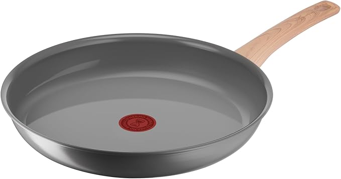 Lagostina Ingenio Vivissima Set 24 cm and Wok 26 cm Ceramic Non-Stick Coating with Removable Handle Beige 100% Recycled Aluminium and Thermal Signal Technology for All