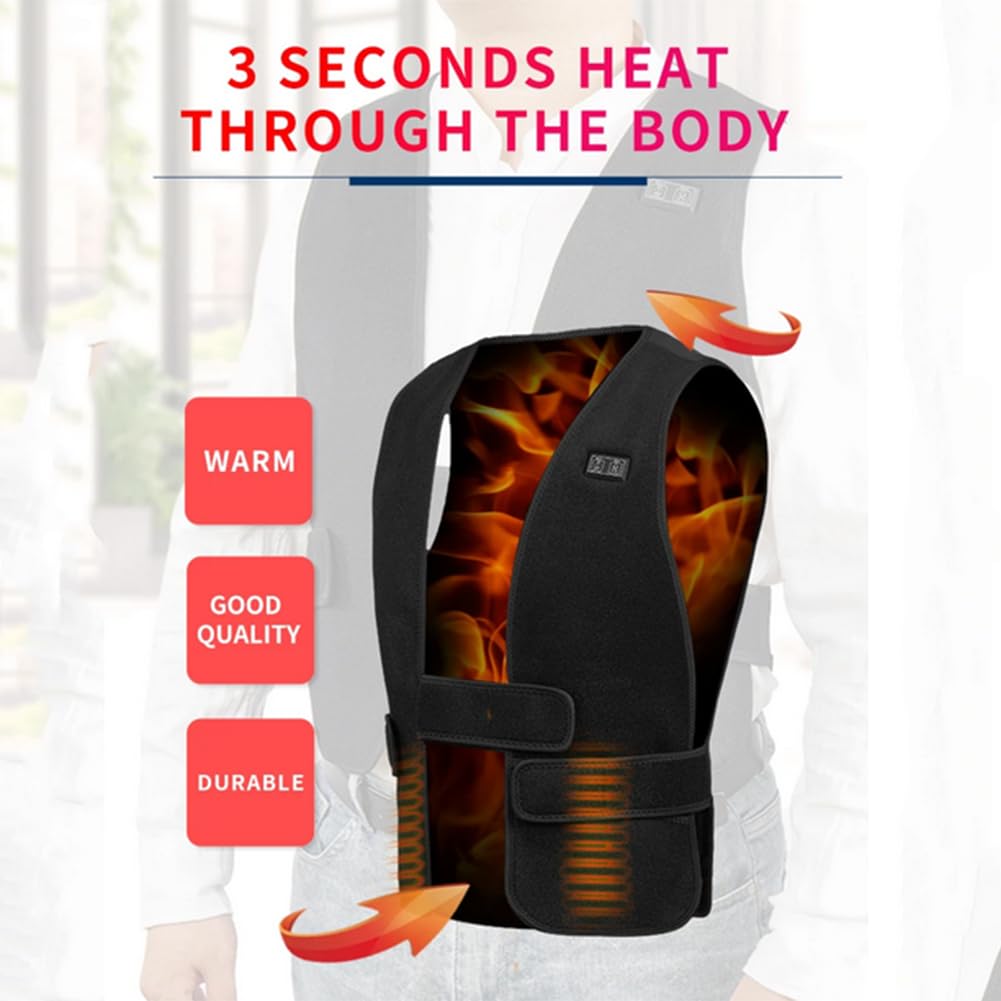 Hombres Chaleco Térmico con 7 Almohadillas Térmicas, Chaleco Calefactable Lavable para Actividades al Aire Libre en climas fríos