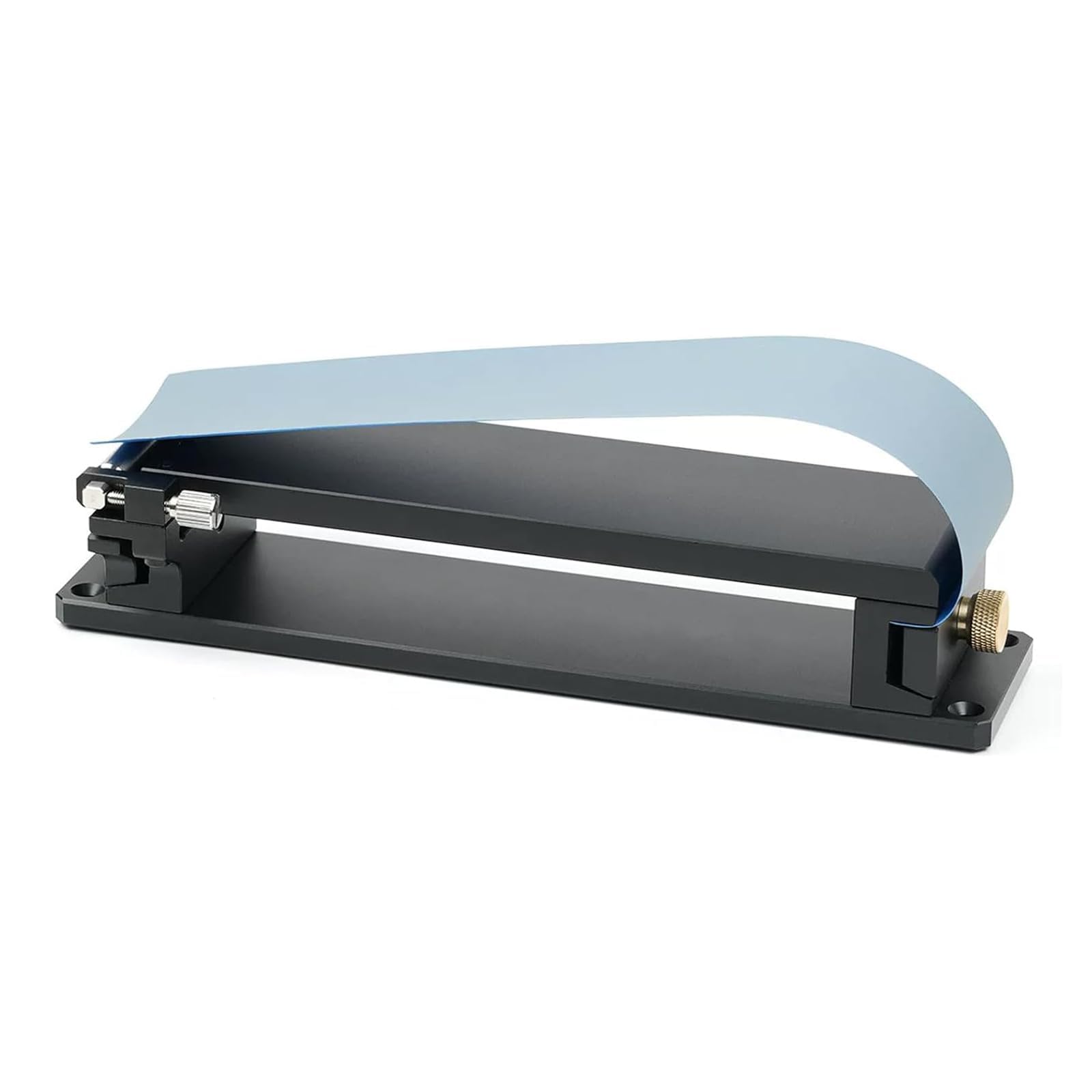Soporte de papel de lija de aleación de aluminio, bloque de lijado de tensión ajustable, plataforma de molienda plana de 220 x 60 mm, antideslizante y estable, para afilar cuchillos, artesanía en