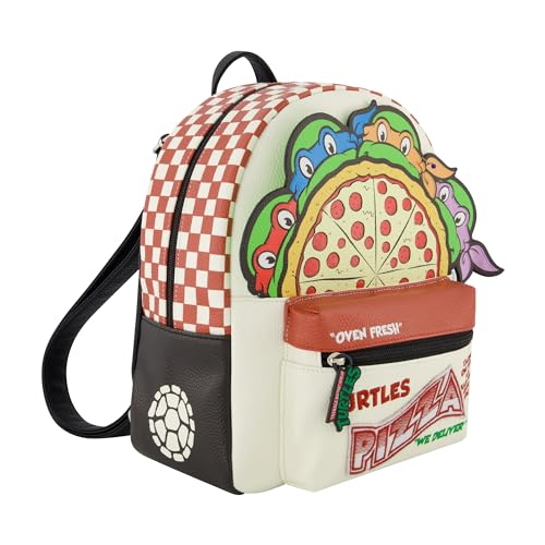Concept One Teenage Mutant Ninja Turtles Mini Backpack, TMNT Small Travel Bag for Men and Women, Adjustable Shoulder Straps, Pizza, 10 Inch2