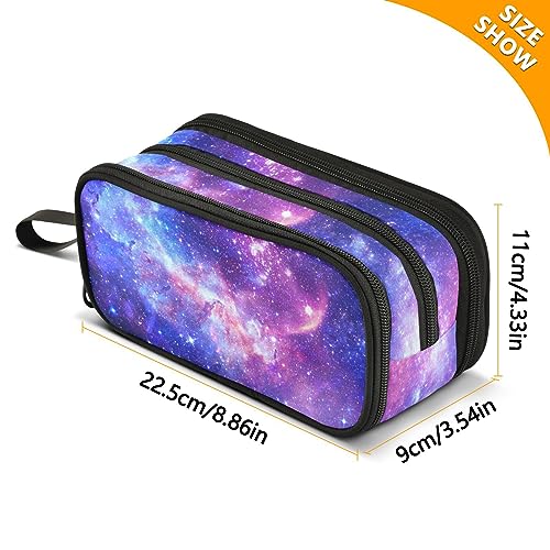 Image of Galaxy Large Capacity Pencil Case Pencil Pouch Pen Box | 3 Compartment Large Storage Pencil Bag for Adults School Office Teen Girl Boy Men Women